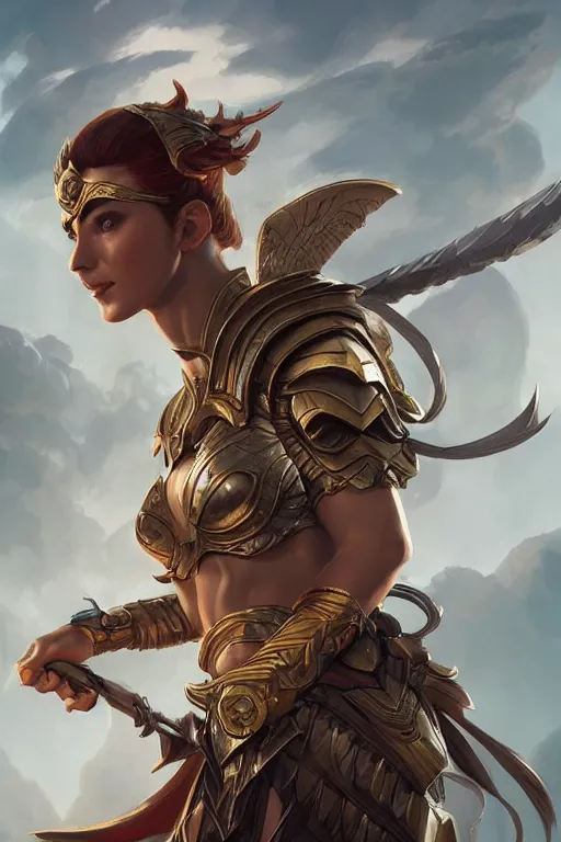 Image similar to amazon valkyrie athena, d & d, fantasy, portrait, highly detailed, headshot, digital painting, trending on artstation, concept art, sharp focus, illustration, art by artgerm and greg rutkowski and magali villeneuve