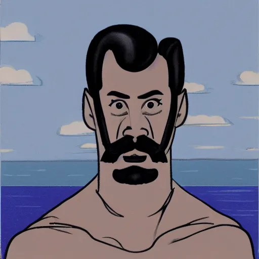 Prompt: a portrait of a character in a scenic environment by Tom of Finland
