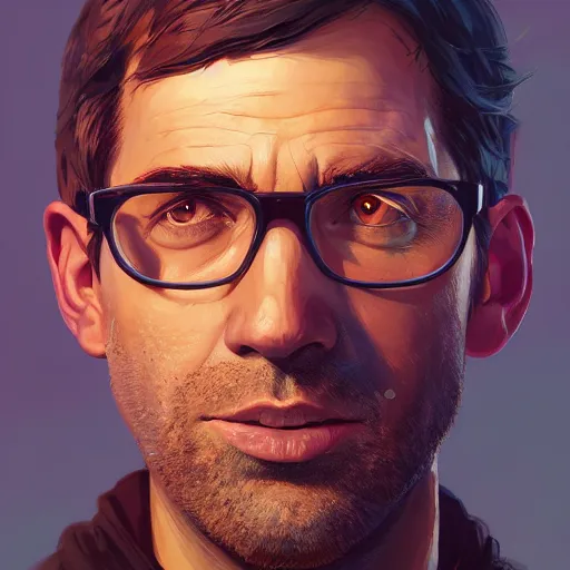 Image similar to highly detailed portrait milhouse, in gta v, stephen bliss, unreal engine, fantasy art by greg rutkowski, loish, rhads, ferdinand knab, makoto shinkai and lois van baarle, ilya kuvshinov, rossdraws, tom bagshaw, global illumination, radiant light, detailed and intricate environment