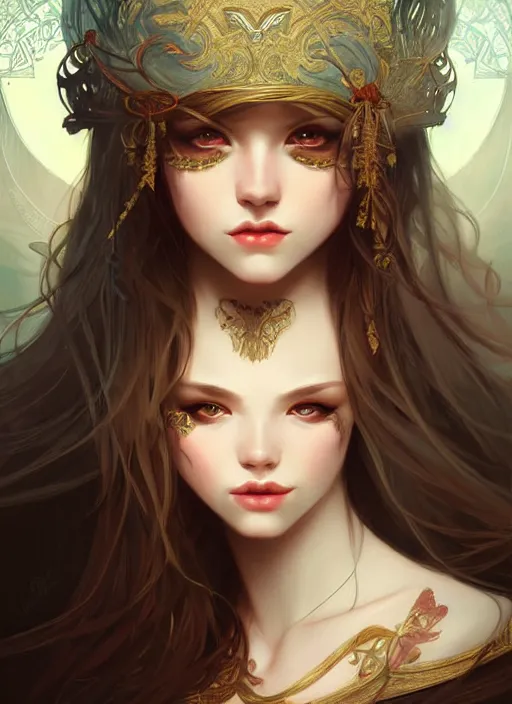 Image similar to girl venizian era, dark fantasy, extremely detailed, sharp focus, portrait, smooth, digital illustration, by rossdraws, mucha, frank franzzeta, sakimichan