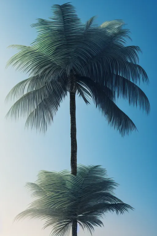 Image similar to a beautiful illustration on paper of a palm tree, 8 k, frostbite 3 engine, cryengine, dof, trending on artstation, digital art by robert gibbings, crepuscular ray