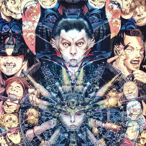 Prompt: portrait of crazy face tearing apart, symmetrical, by yoichi hatakenaka, masamune shirow, josan gonzales and dan mumford, ayami kojima, takato yamamoto, barclay shaw, karol bak, yukito kishiro