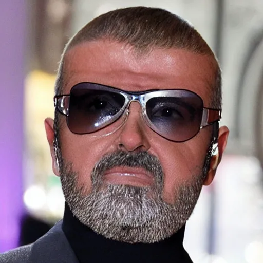 Prompt: george michael with face mask