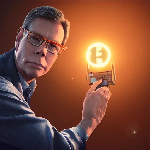 Image similar to bob lazar holding element 1 1 5, realistic artstyle, wide shot, dramatic lighting, octane render, hyperrealistic, high quality, highly detailed, hd, beautiful, cinematic, 8 k, unreal engine, facial accuracy, symmetrical