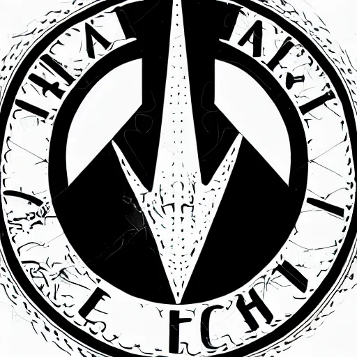 Image similar to American Occult logo, graphic design, black and white