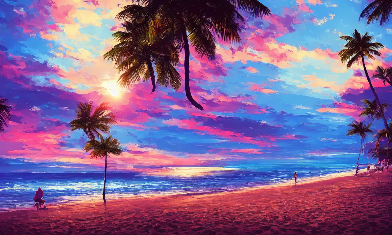 Image similar to paradise beach by alena aenami artworks in 4 k