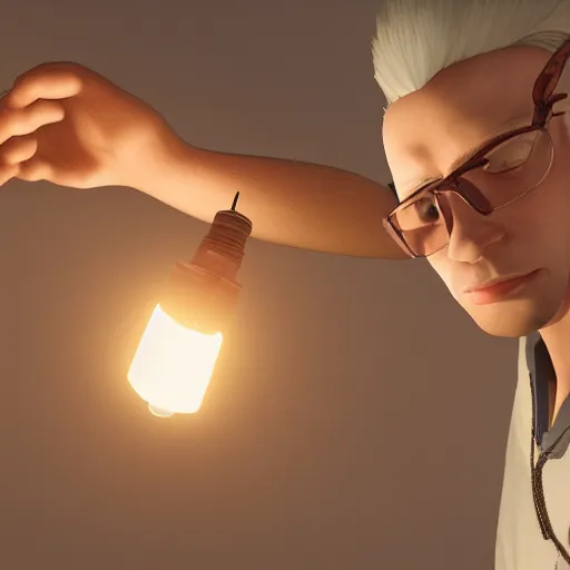 Prompt: a person fixing lightbulbs, realistic, 8k, artstation, octane render, detailed