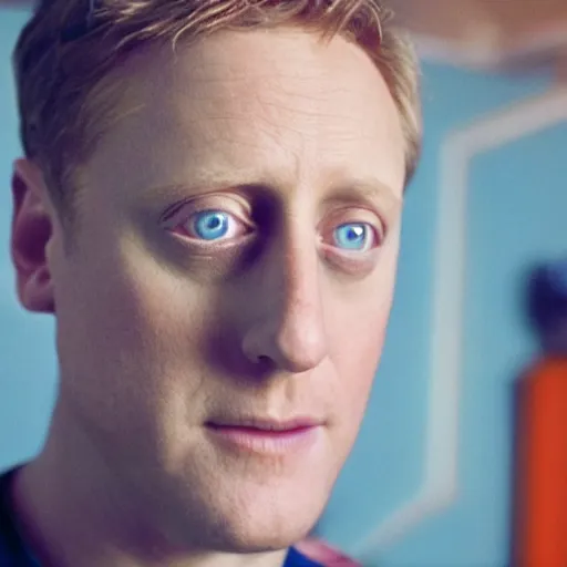 Prompt: color 35mm film still of Alan Tudyk, figure portrait