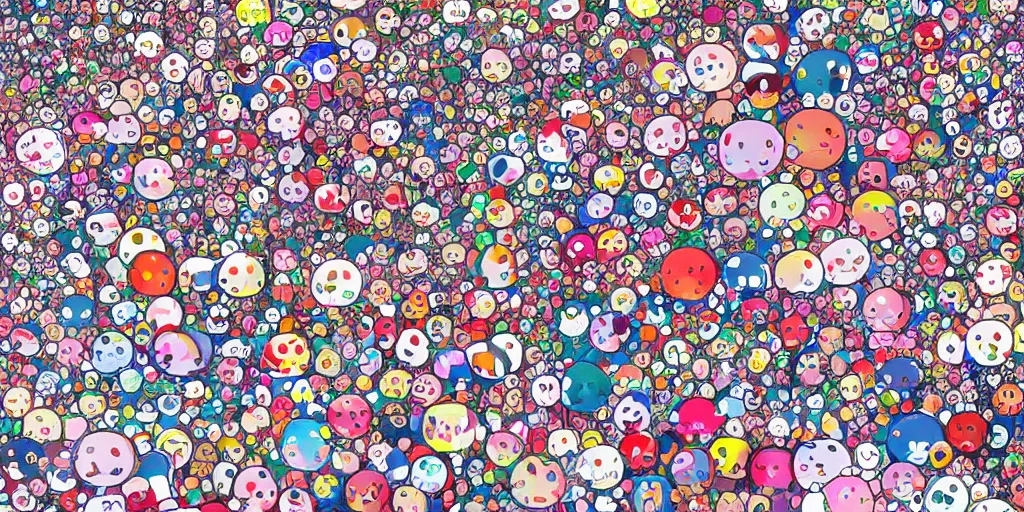 Image similar to japanese contemporary art, superflat, kawaii pop, murakami