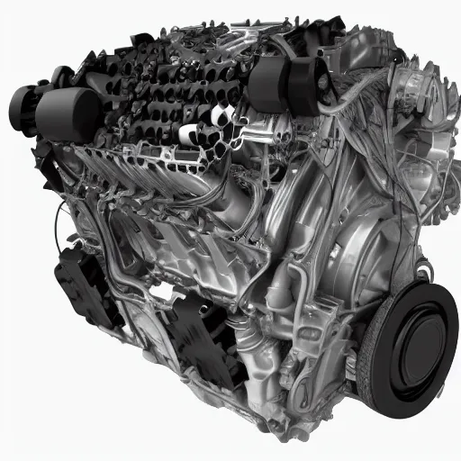 Image similar to Anatomy of an Volvo D5 engine, readable anatomy of an Volvo D5 engine, Readable drawing, Realism, clear image,