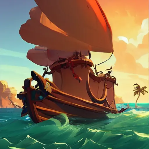 Image similar to painting treasure on sea of thieves game smooth median photoshop filter cutout vector, behance hd by jesper ejsing, by rhads, makoto shinkai and lois van baarle, ilya kuvshinov, rossdraws global illumination