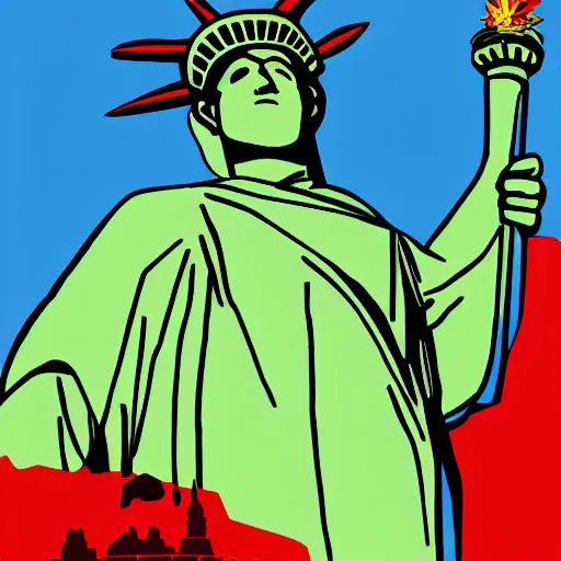 Prompt: Mr. Beast as the statue of liberty