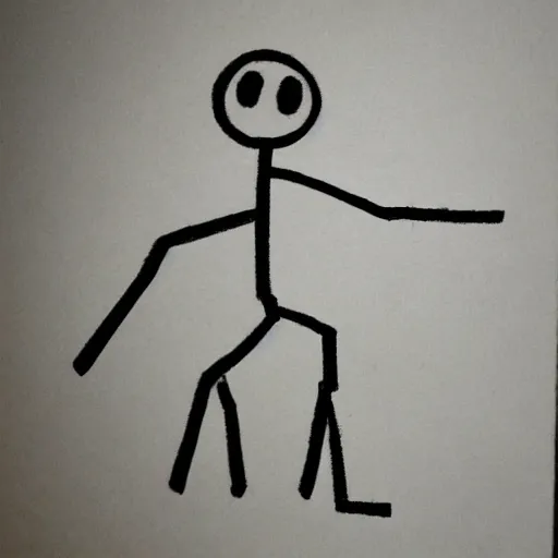 Prompt: A scary stick figure