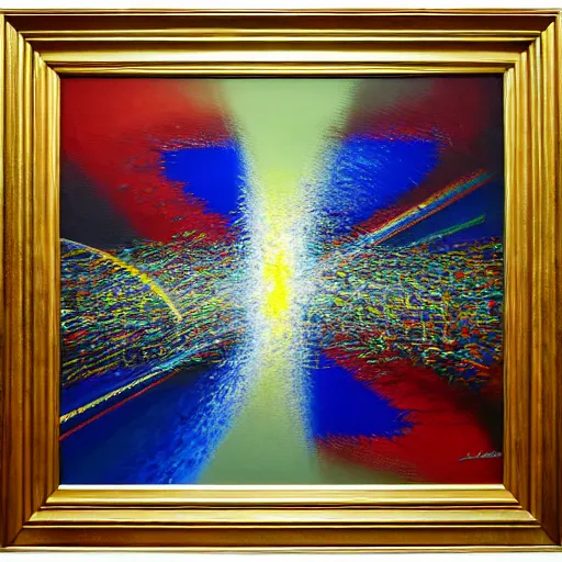 Image similar to abstract art representing momentum, oil painting by john berkey and gabriel dawe, masterwork