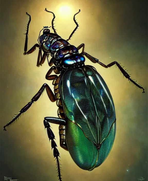 Image similar to intricate transparent clear see - through portrait of a terrifying beautiful alien insect, mottled coloring, adorable, childlike, pastoral environment, ultra realistic, concept art, art nouveau, photorealistic, octane render, 8 k, unreal engine. art by christopher marley and artgerm and greg rutkowski and alphonse mucha