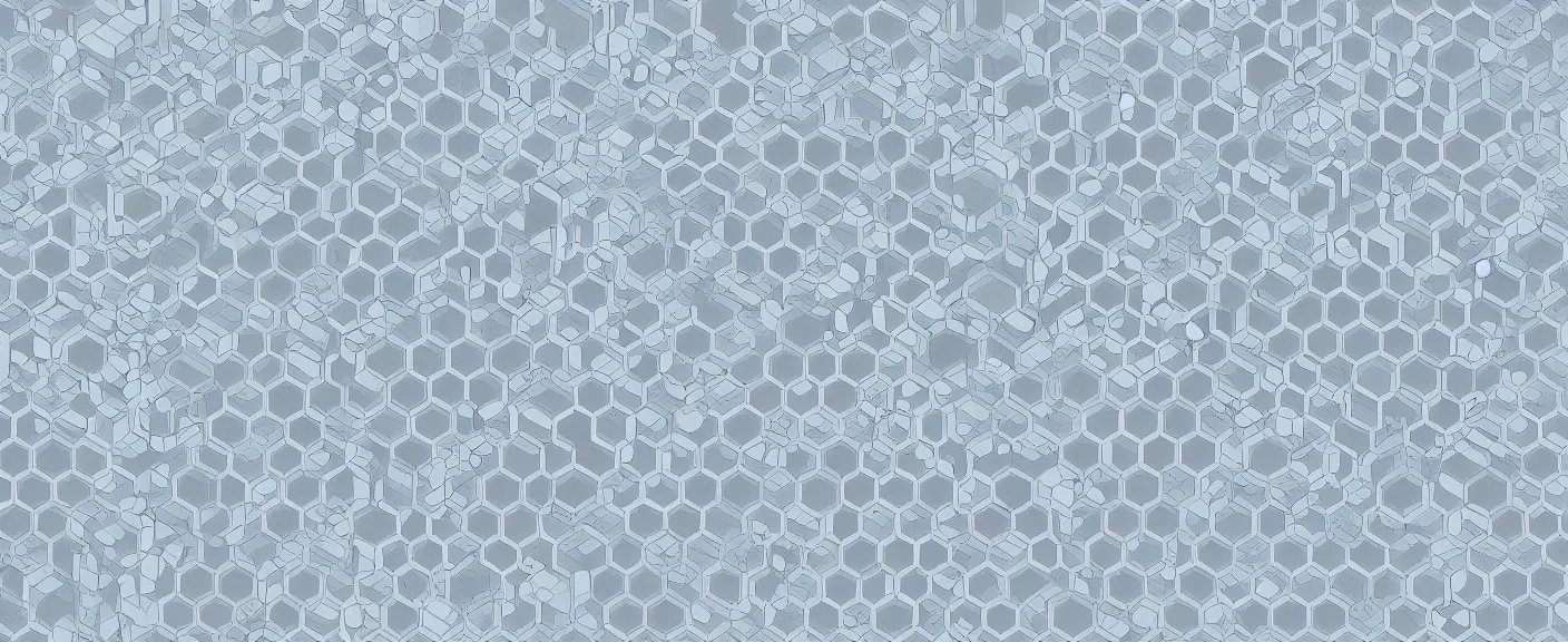 Prompt: hexagonal wallpaper, large pastel, isometric concept art