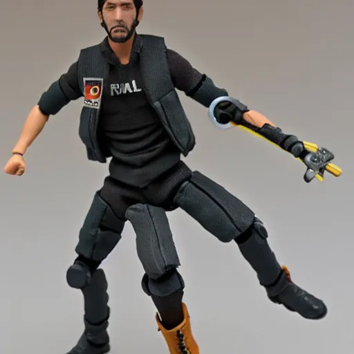 Image similar to detailed action figure toy of paul trillo