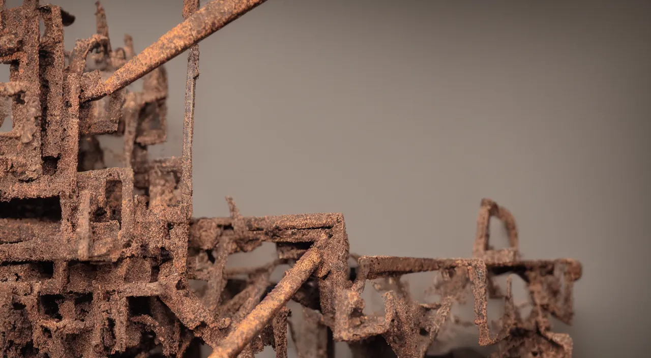 Image similar to radioactive rusty piece of iron rebar rod in the living room 5 5 mm photography footage