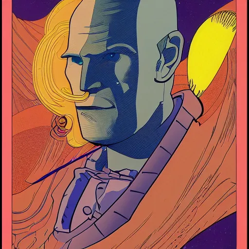 Image similar to matt smith retro minimalist portrait moebius starwatcher comic by jean giraud, 8 k