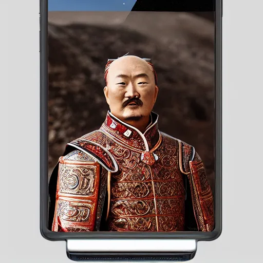 Prompt: A photograph of Genghis Khan, photo, 8k, natural lighting, shot on iphone, hyperdetailed