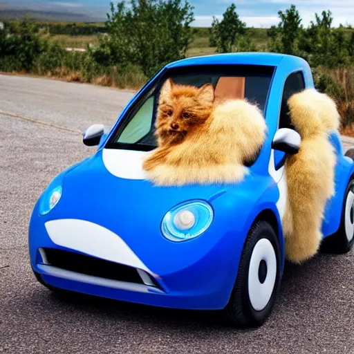 Image similar to furry car, car with thick fur