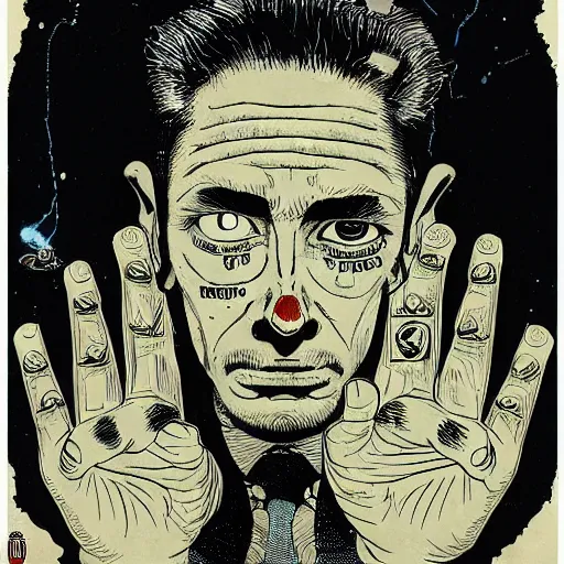 Image similar to a powerful psychic guy emitting psychic powers, by ravi zupa, by jamie hewlett,