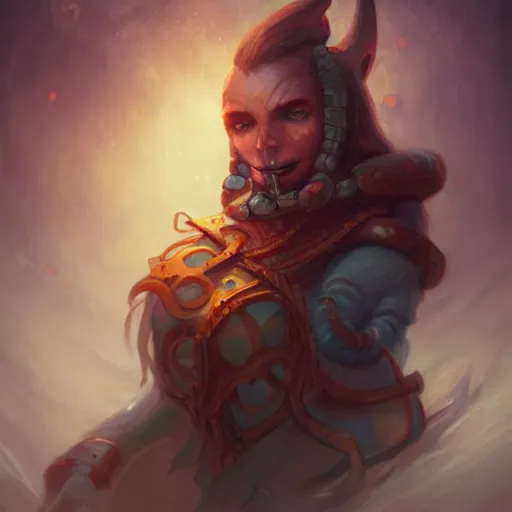 Image similar to AmongUs impostor deep sea small DnD character art portrait, matte fantasy painting, DeviantArt Artstation, by Jason Felix by Steve Argyle by Tyler Jacobson by Peter Mohrbacher, cinema