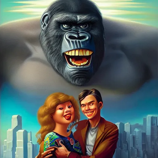 Image similar to king kong portrait, Pixar style, by Tristan Eaton Stanley Artgerm and Tom Bagshaw.