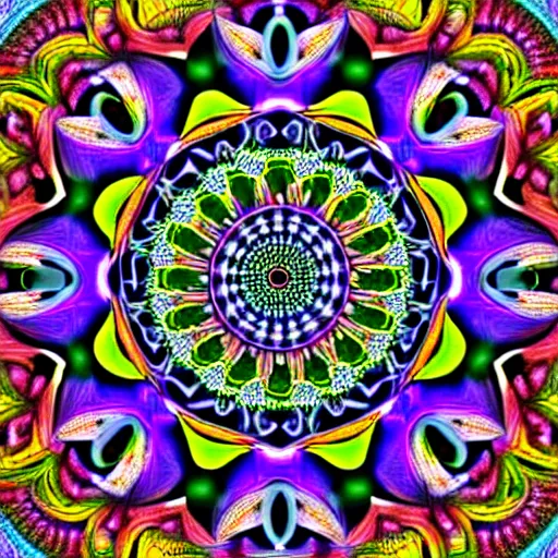 Image similar to psychedelic fractal mandala pattern