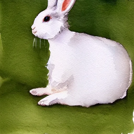 Image similar to a rabbit wearing a beautiful white dress, watercolour, realistic