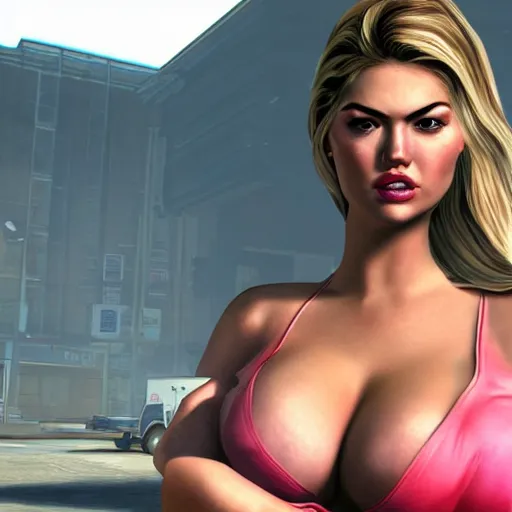 Image similar to Kate Upton GTA style,