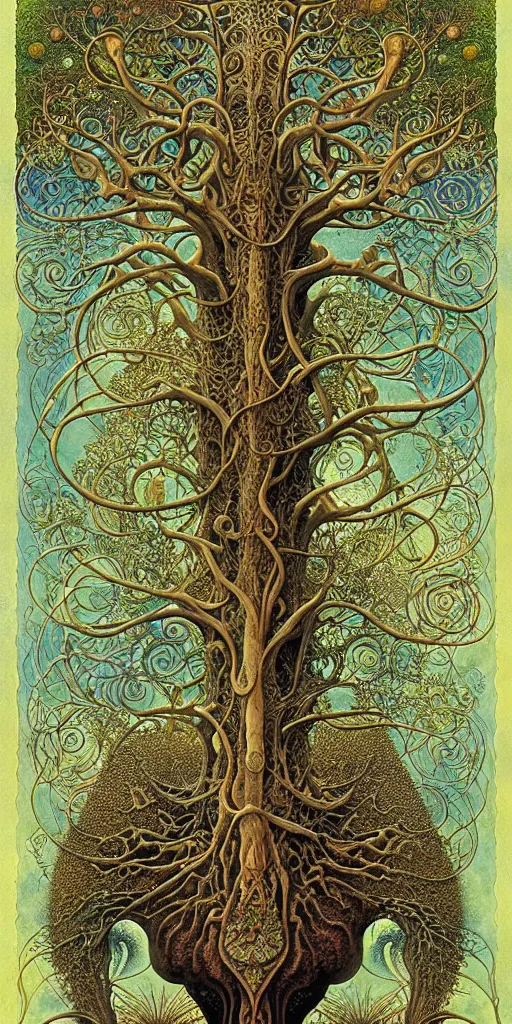 Image similar to tree of life by roger dean and andrew ferez, art forms of nature by ernst haeckel, divine chaos engine, symbolist, visionary, art nouveau, botanical fractal structures, organic, detailed, realistic, surreality