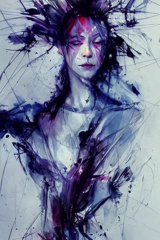 Image similar to scifi futuristic raven bird art by agnes cecile, beautiful, soft, smooth