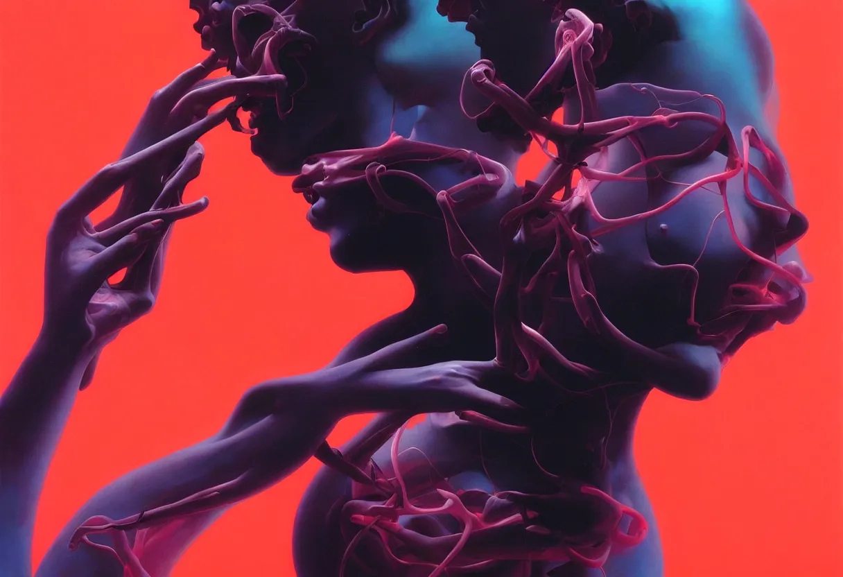 Image similar to lungs filled with black oil, vivid colors, neon, art by ( ( ( kuvshinov ilya ) ) ) and wayne barlowe and francis bacon and artgerm and wlop and william - adolphe bouguereau