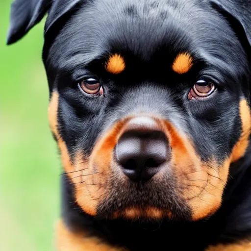 Prompt: sad rottweiler crying with tears