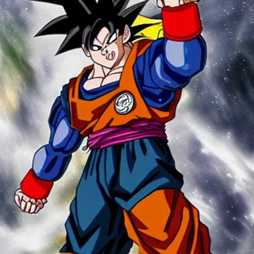 Image similar to Goku as a Space Marine his pants look like Goku's pants, high detail, warhammer 40k, dragonball