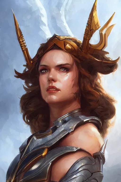 Image similar to amazon valkyrie athena, d & d, fantasy, portrait, highly detailed, headshot, digital painting, trending on artstation, concept art, sharp focus, illustration, art by artgerm and greg rutkowski and magali villeneuve