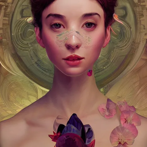 Prompt: [ aesthetic ]!!! love in the shape dasha elin, real cute anatomy adorable face shapely body, she's intricate and elegant, a highly detailed digital painting, huhd 8 k, hdr, concept art, smooth and sharp focus, illustration by beeple and by stanley artgerm lau and by alphonse mucha
