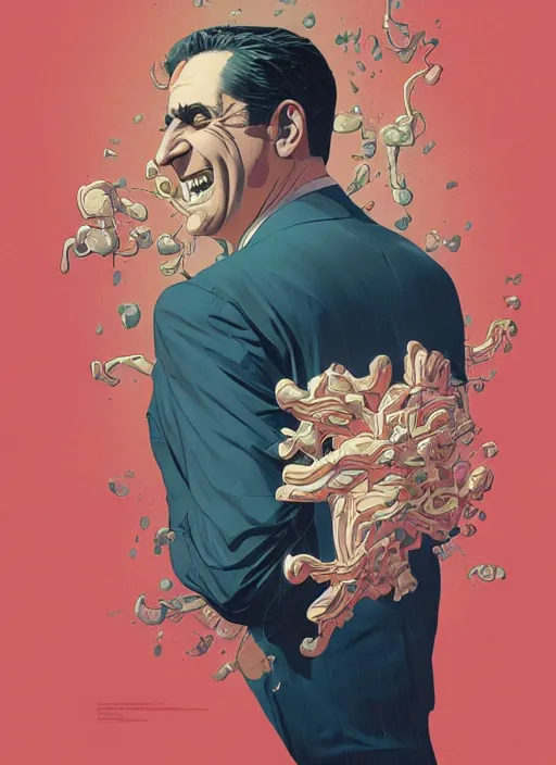 Image similar to poster artwork by Michael Whelan and Tomer Hanuka, Karol Bak of Michael Scott laughing, from scene from The Office, clean, simple illustration, nostalgic, domestic, full of details