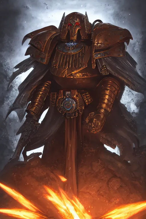 Image similar to armor portrait heros warhammer 4 0 k horus heresy fanart - the primarchs emperor by johannes helgeson animated with vfx concept artist & illustrator global illumination ray tracing hdr fanart arstation zbrush central hardmesh 8 k octane renderer comics stylized