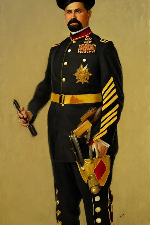 Image similar to full body portrait of the dictator of the miami heat, 1 8 8 9, in full military garb, oil on canvas by william sidney mount, trending on artstation