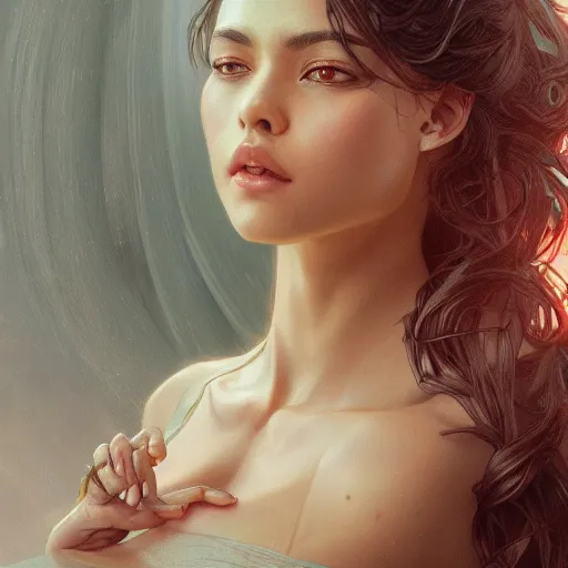 Image similar to ultra realistic illustration, alissa malono, intricate, elegant, highly detailed, digital painting, artstation, concept art, smooth, sharp focus, illustration, art by artgerm and greg rutkowski and alphonse mucha and wlop