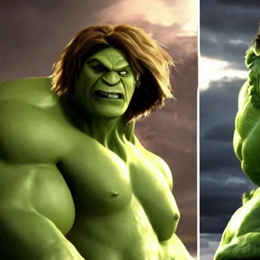Image similar to emma watson as hulk