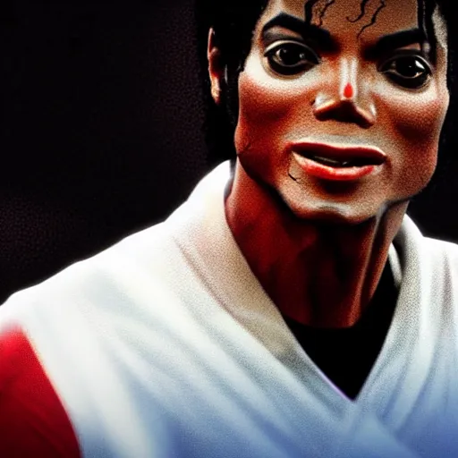 Prompt: “a video game still of Michael Jackson in NBA 2K23, portrait, 40mm lens, shallow depth of field, close up, split lighting, cinematic”