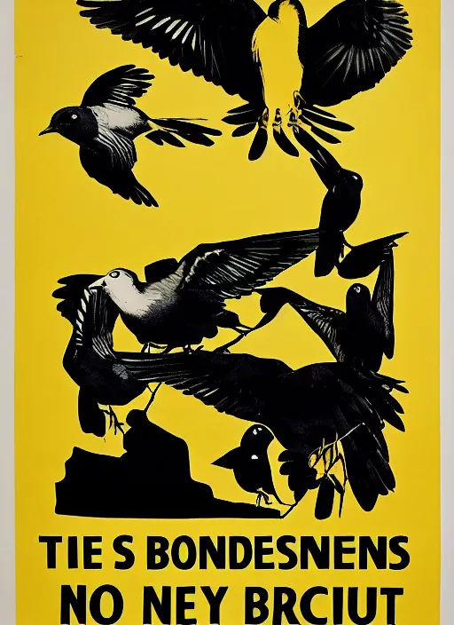 Image similar to propaganda poster saying birds are not real