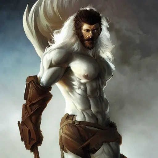 Prompt: splash art of bara horse fursona guy, wearing kevlar, sporting a long white mane, exaggerated muscles, highly detailed, furry, furaffinity, digital painting, artstation, sharp focus, illustration, art by artgerm, greg rutkowski, alphonse mucha