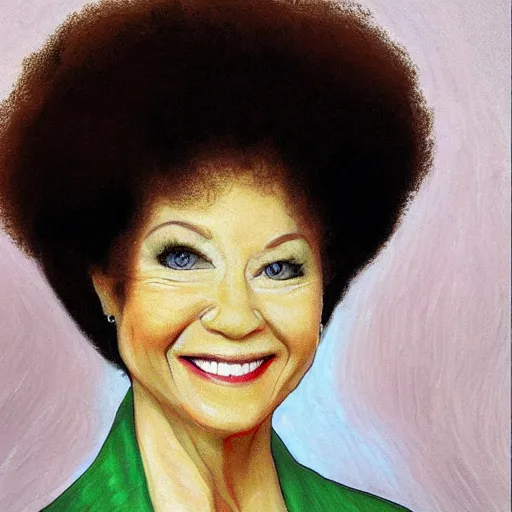 Prompt: portrait of your mother by bob ross