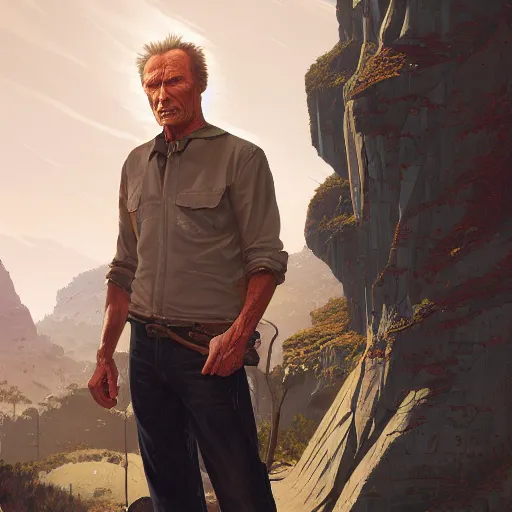 Prompt: highly detailed portrait, clint eastwood, in gta v, stephen bliss, unreal engine, fantasy art by greg rutkowski, loish, rhads, ferdinand knab, makoto shinkai and lois van baarle, ilya kuvshinov, rossdraws, tom bagshaw, global illumination, radiant light, detailed and intricate environment