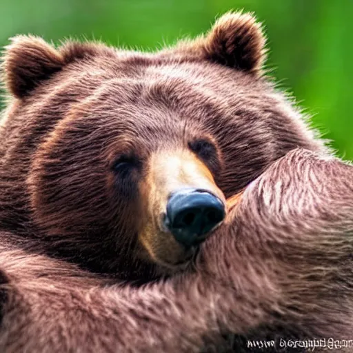 Image similar to a bear dreaming about being a mouse