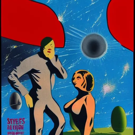 Image similar to melons from space, illustrazione, 6 0's poster b movie